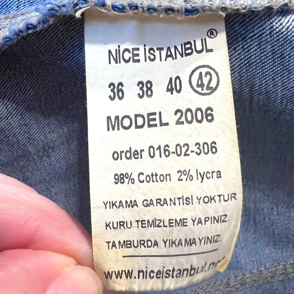 Nice Istanbul Women's Jean Embellished Gold Iridescent Beads-Pearls/Embroidered - Picture 16 of 16